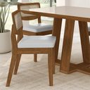 Ver imagem 4 de Conjunto Mesa Lins 4 Cadeiras Sextavada Freijó/off/corino Branco - M.a Freijó/off Premium/corino