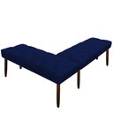 Ver imagem 2 de Canto Alemão Suede Azul Marinho Assento 1,20x0,75 - Dominic Decor