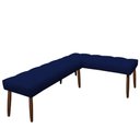 Ver imagem 1 de Canto Alemão Suede Azul Marinho Assento 1,20x0,75 - Dominic Decor