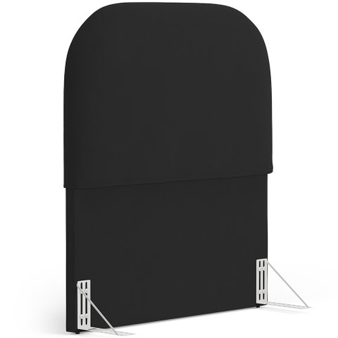 Cabeceira Cama Box 100cm Orgânica Lanna W01 Suede Preto - Lyam Decor