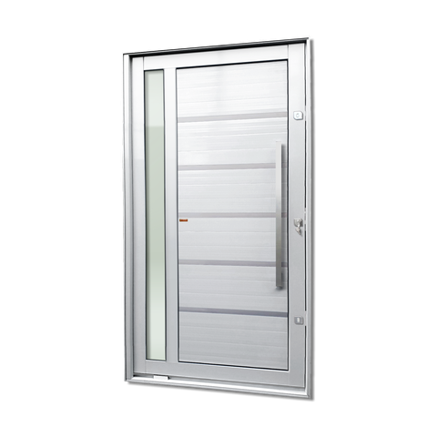 Porta Pivotante Alumínio Lambril Miraggio c/Pux.Dir. Elite Branco 216x100 Brimak