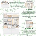 Ver imagem 2 de Guarda Roupa Doble 4 Portas 4 Gavetas Quarto Branco Fosco Liso - Albatroz