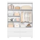 Ver imagem 6 de Guarda Roupa Doble 4 Portas 4 Gavetas Quarto Branco Fosco Liso - Albatroz