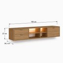 Ver imagem 3 de Rack para TV até 65 Polegadas com LED Suspenso 180cm Aurora Mel Yescasa