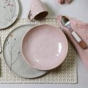 Ver imagem 3 de Jogo 6 Pratos Fundos Rosa Cerâmica Porto Brasil 830ml Talhar