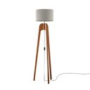 Ver imagem 3 de Luminária de Chão Paris Madeira Maciça Cupula Palha Branco