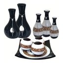 Ver imagem 5 de Conjunto de Vasos em Ceramica Estilo Delicado e Moderno 9 Peças:bege Novo