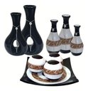 Ver imagem 5 de Conjunto de Vasos em Ceramica Estilo Delicado e Moderno 9 Peças:bege Novo