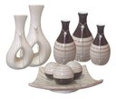 Ver imagem 1 de Conjunto de Vasos em Ceramica Estilo Delicado e Moderno 9 Peças:bege Novo
