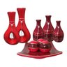 Conjunto de Vasos Em Ceramica Estilo Delicado e Moderno 9 Peças:Bege Novo - 6