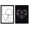 Conjunto Quadros 2pçs 40X60 Love 2 Moldura Preta - 1