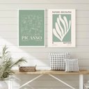 Ver imagem 2 de Kit 2 Quadros Artes Picasso Matisse Verdes 33x24cm:moldura Preta