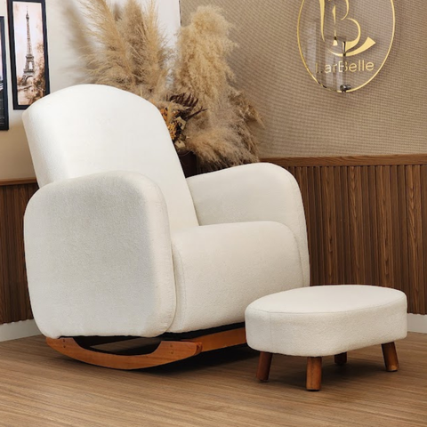 Poltrona Amamentação Puff Organite Base Canoa Bouclê - Harmônica Móveis