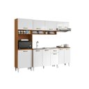 Ver imagem 2 de Jogo de Cozinha Aurora com Balcão 120 para Pia sem Tampo/cuba - Cinamomo/branco Aramóveis
