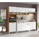 Ver imagem 1 de Jogo de Cozinha Aurora com Balcão 120 para Pia sem Tampo/cuba - Cinamomo/branco Aramóveis