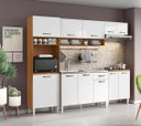 Ver imagem 1 de Jogo de Cozinha Aurora com Balcão 120 para Pia sem Tampo/cuba - Cinamomo/branco Aramóveis
