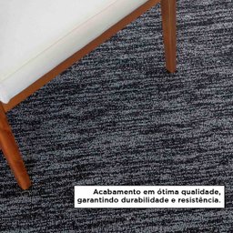 Tapete Kampur Sala Quarto 200x250 Tecido Conforto Decorativo - Chumbo e Preto - 4