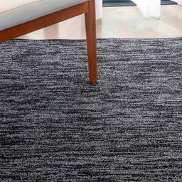 Tapete Kampur Sala Quarto 200x250 Tecido Conforto Decorativo - Chumbo e Preto - 2
