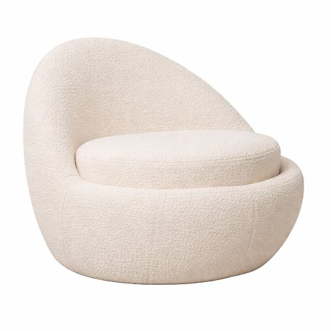 Poltrona Noah Bouclé Off White - Sallar Home