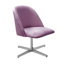 Ver imagem 1 de Poltrona Gaia Giratória De Metal Decoração Salão, Recepção, Mesa - Veludo Roxo