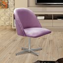 Ver imagem 2 de Poltrona Gaia Giratória De Metal Decoração Salão, Recepção, Mesa - Veludo Roxo