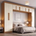 Ver imagem 2 de Guarda Roupas Modulado Closet Quarto Completo 9 Portas com Espaço para Cama Queen 1,58m Madrid
