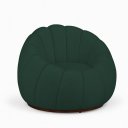 Ver imagem 3 de Poltrona Decoratica Orgânica Fixa com Puff Nuvem Veludo Verde - Loja Sheep