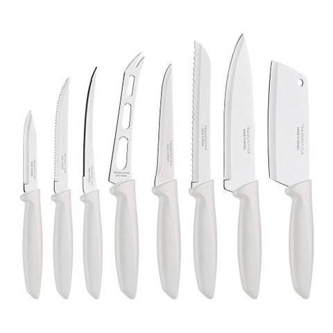 Jogo de Facas 8 Peças Tramontina Plenus 23498332 Off White Branco 23498332