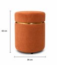 Ver imagem 2 de Puff Cinta Dourada Superior . Cor Terracota Tecido Veludo - Let Móveis