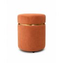 Ver imagem 3 de Puff Cinta Dourada Superior Terracota Tecido Veludo