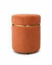 Ver imagem 3 de Puff Cinta Dourada Superior Terracota Tecido Veludo