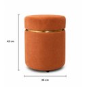 Ver imagem 2 de Puff Cinta Dourada Superior Terracota Tecido Veludo