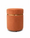 Ver imagem 3 de Puff Cinta Dourada Superior . Cor Terracota Tecido Veludo - Let Móveis