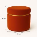 Ver imagem 2 de Puff Cinta Dourada Superior Terracota Tecido Veludo