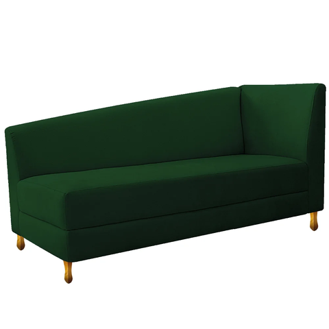 Recamier Valéria 140cm Lado Esquerdo de Quem Senta Sala de Estar Suede Verde - Incasa Decor