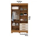 Ver imagem 4 de Guarda-roupa Solteiro Débora Capelinha 4 Portas 3 Gavetas com Espelho 100% Mdf Cinamomo/off White -