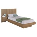 Ver imagem 2 de Cama de Solteiro com Cabeceira e Mesa para Colchão 188x78/88cm Multimóveis Cr40143 Mel