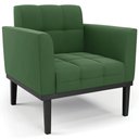Ver imagem 1 de Poltrona Decorativa Base Madeira Preto Ana Suede Verde - Ibiza