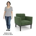 Ver imagem 5 de Poltrona Decorativa Base Madeira Preto Ana Suede Verde - Ibiza
