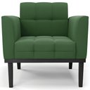 Ver imagem 6 de Poltrona Decorativa Base Madeira Preto Ana Suede Verde - Ibiza