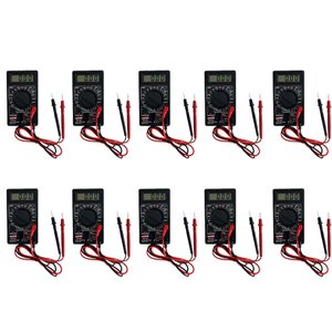 Kit 10 Multímetro Digital Para Tensão Corrente 3½ Dígitos Resistência Diodo Hfe Cat Iii 1000v Md-300