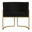Ver imagem 2 de Poltrona Decorativa Sala de Estar Luana Base Gold Suede Preto - Montanaris Decor MD MONTANARIS DECOR