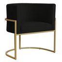 Ver imagem 1 de Poltrona Decorativa Sala de Estar Luana Base Gold Suede Preto - Montanaris Decor MD MONTANARIS DECOR