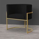 Ver imagem 4 de Poltrona Decorativa Sala de Estar Luana Base Gold Suede Preto - Montanaris Decor MD MONTANARIS DECOR