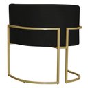 Ver imagem 3 de Poltrona Decorativa Sala de Estar Luana Base Gold Suede Preto - Montanaris Decor MD MONTANARIS DECOR
