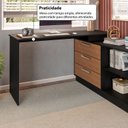 Ver imagem 7 de Mesa Escrivaninha com Cômoda com 3 Gavetas e 2 Nichos American Preto/com Freijó