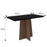 Mesa de Jantar Ana com Cantos Arredondados 120x80 Imbuia/Preto - PR Móveis - 3