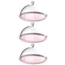 Ver imagem 1 de Kit 3 Cúpulas Plástico 25cm Bolos Tortas Doces Pratos Rosa Himalaia Bubble Crippa
