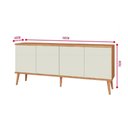 Ver imagem 2 de Balcão Bosco 04 Portas Off White Base Freijó 180cm - 75585
