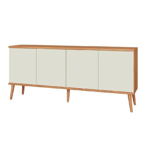 Balcão Bosco 04 Portas Off White Base Freijó 180cm - 75585